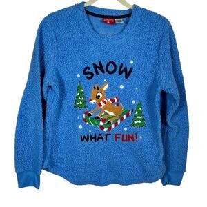 Rudolph The Red Nose Reindeer “Snow, What Fun!” Sweater Medium